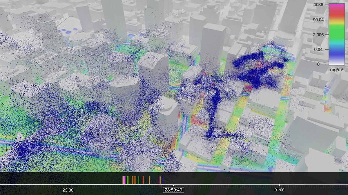 Heat map of tear gas diffusion through Portland, OR during protests. 