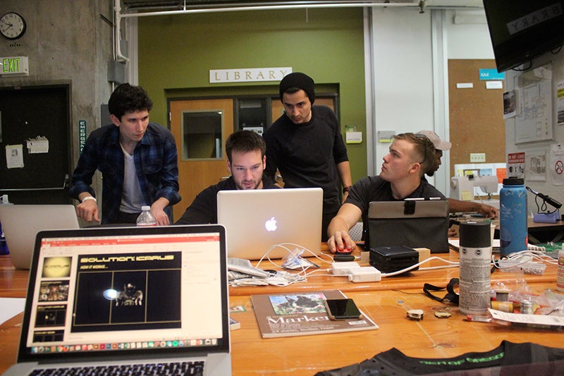 students at work on computers