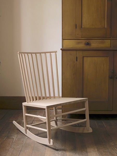 rocking chair with a wide, with a low profile
