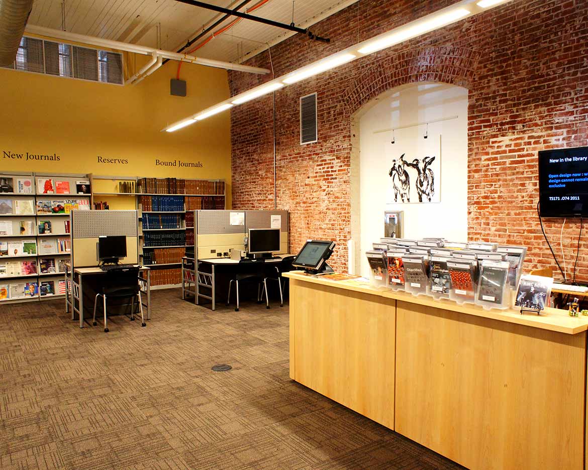front desk of the Portland Library and Learning Commons