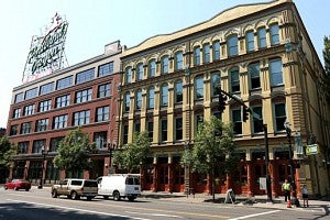 Street view of White Stag Block in Portland