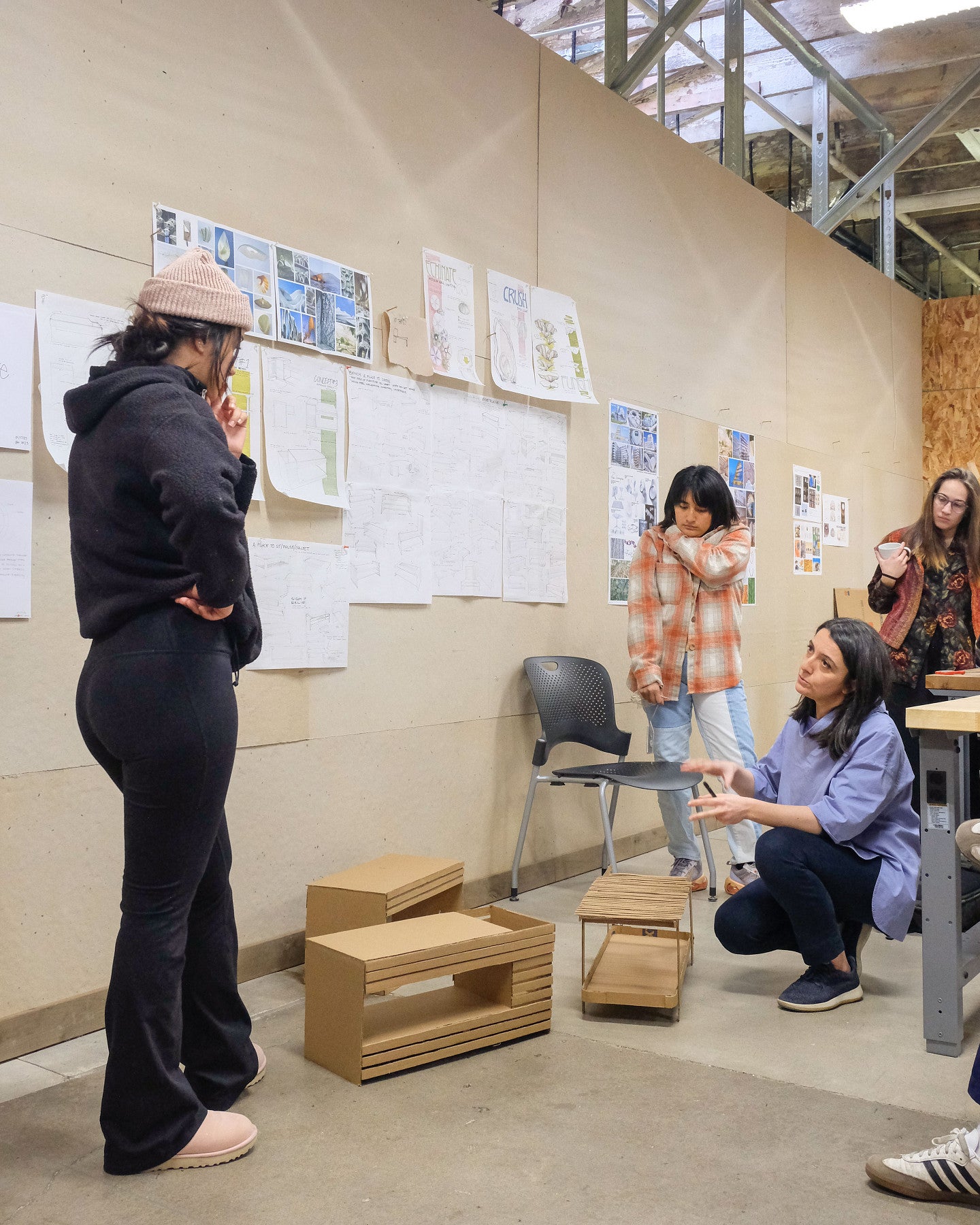 Students in a critique.