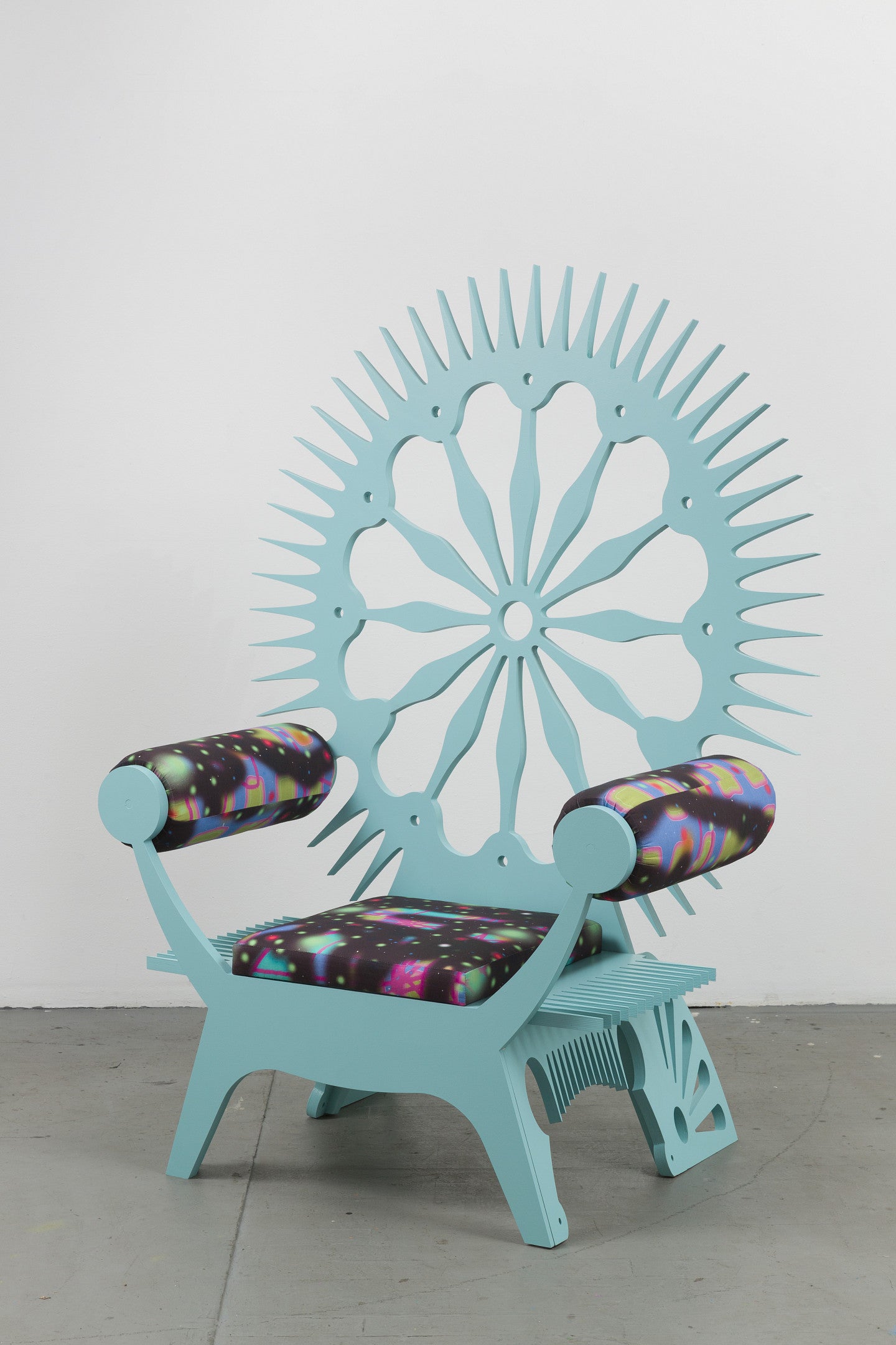 KRONJAV—CHAIR   2022   Wood, enamel paint and artist’s upholstery   64.5 x 48 x 28.5 inches 