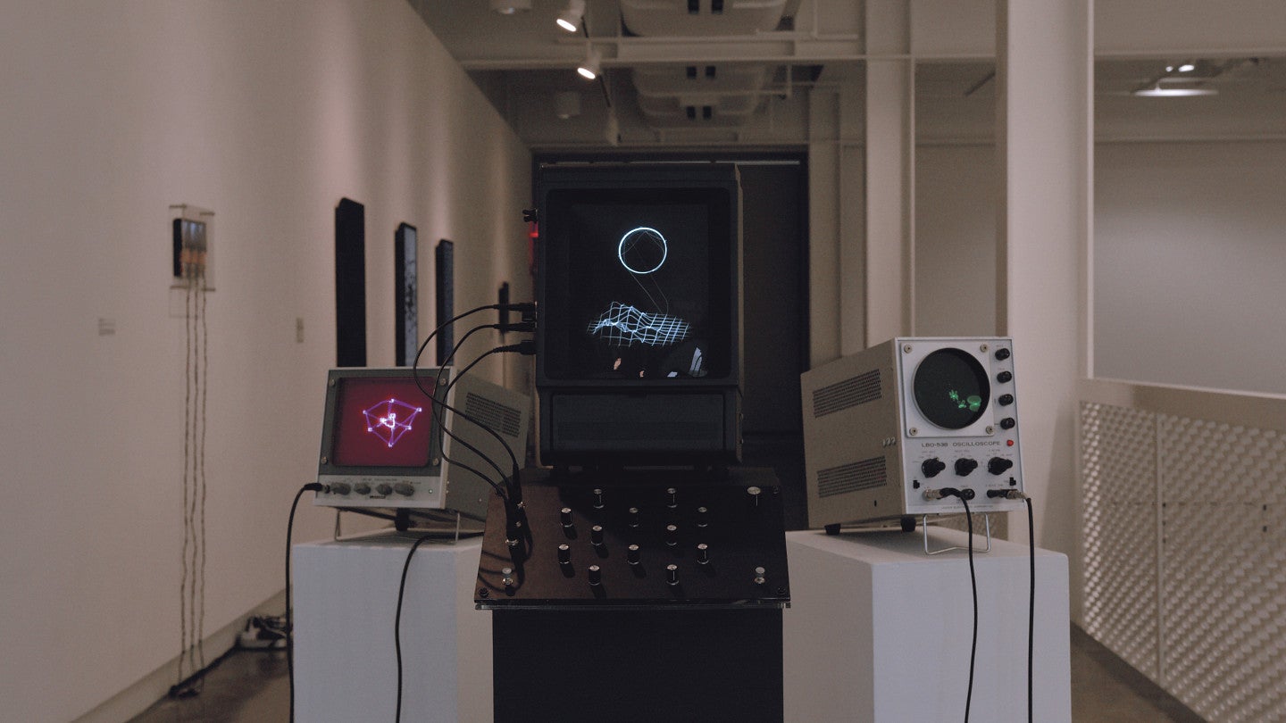 Interactive Installation & Generative Electro-Chemical Drawings for restored oscilloscopes and reconfigured Vectrex.