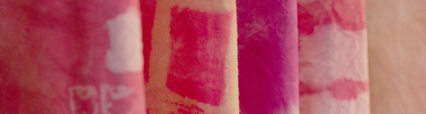 pink and white patterned fabric