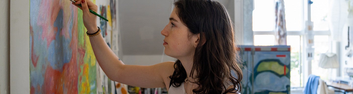 Photograph of a BFA major in their studio.