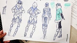 Design sketches of apparel