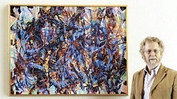 Joe Fischer with abstract painting