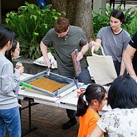 students screen printing