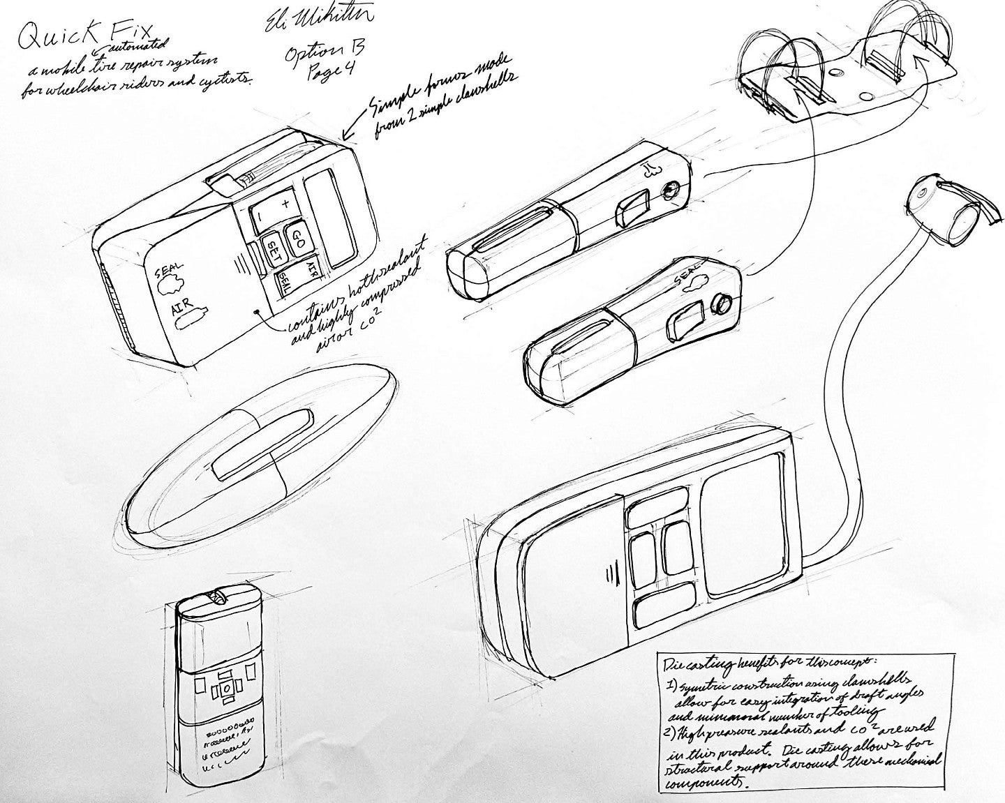 Drawings of the Verve air pump. 