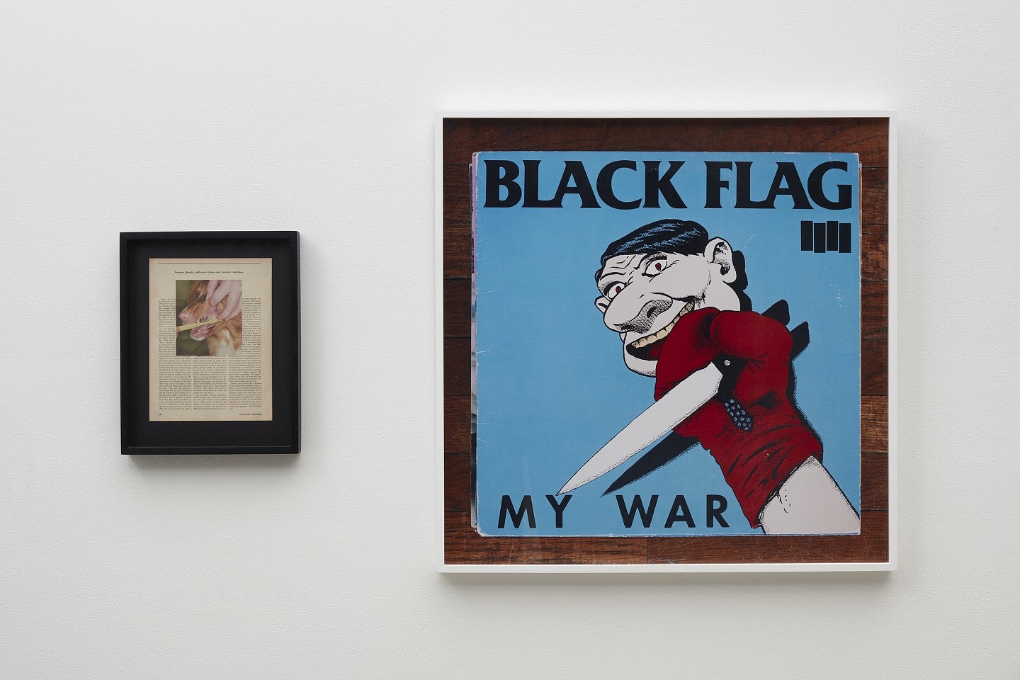 Photograph of two pieces by Gabie Strong. 