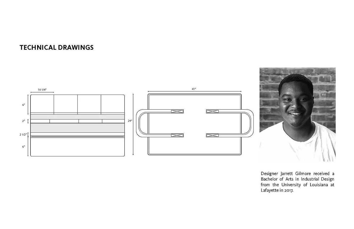 Pioneer Bag technical drawing. 