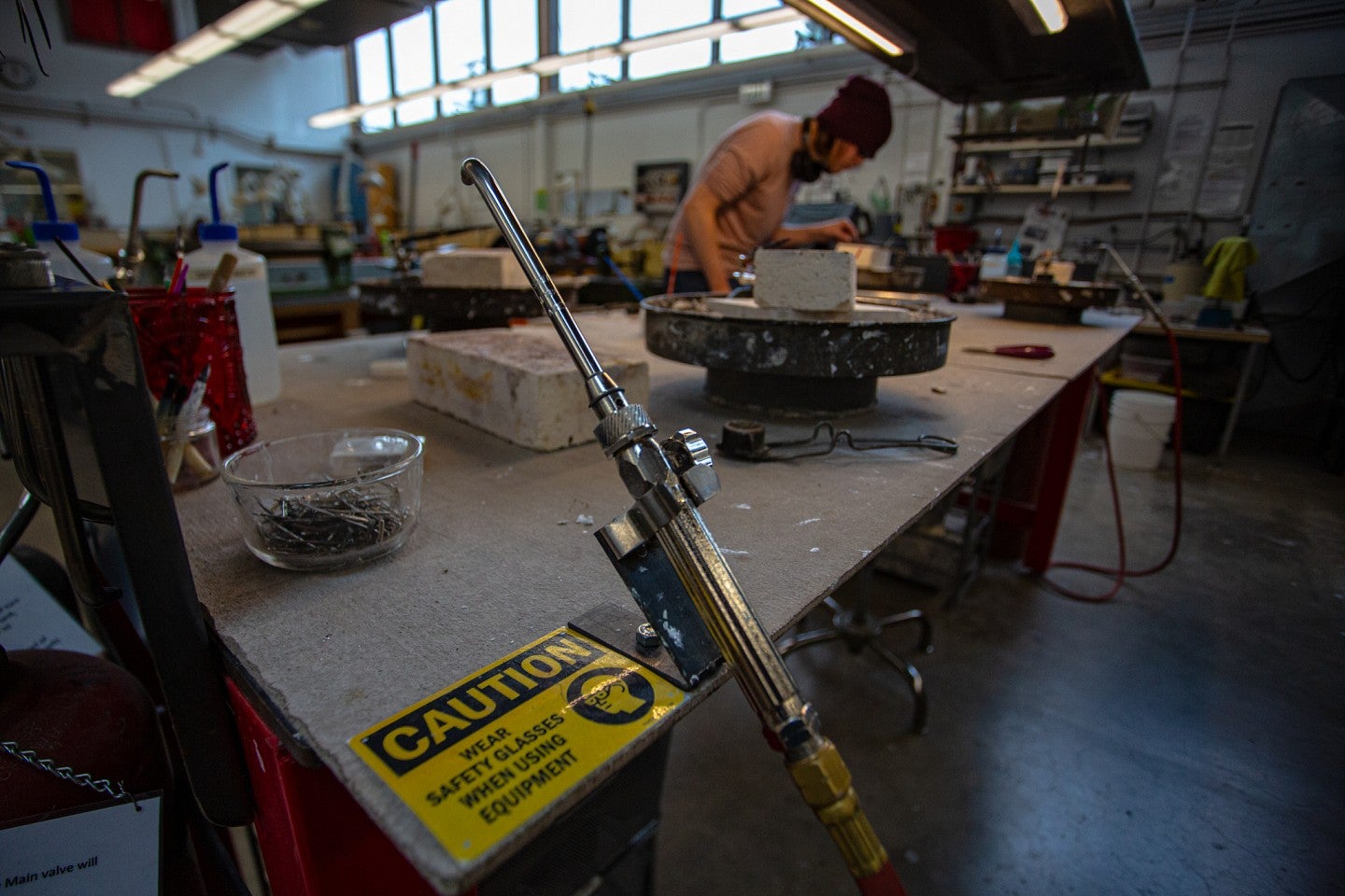 decorative shot of a blowtorch. 