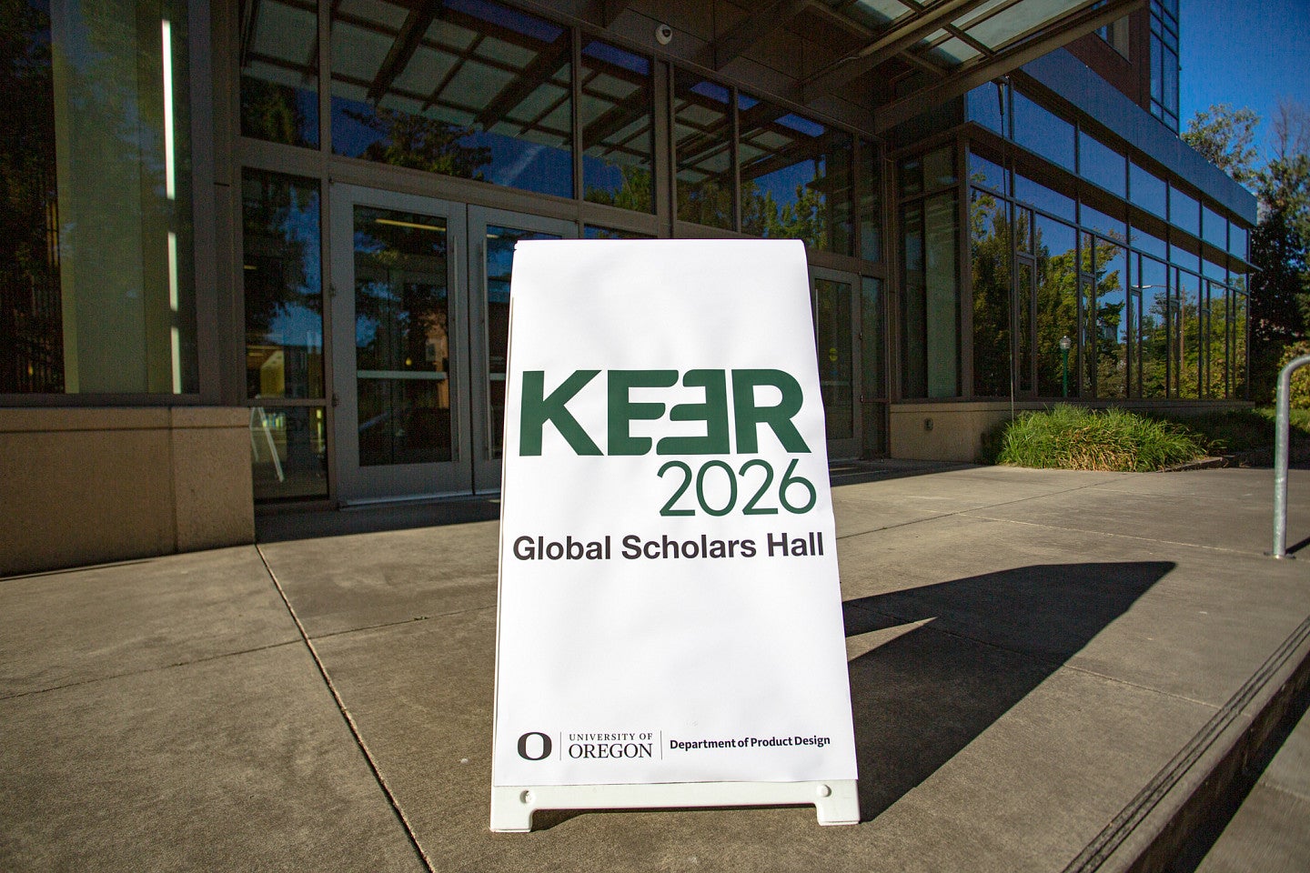 2026 KEERS A-frame Sign outside of the Global Scholars Hall. 