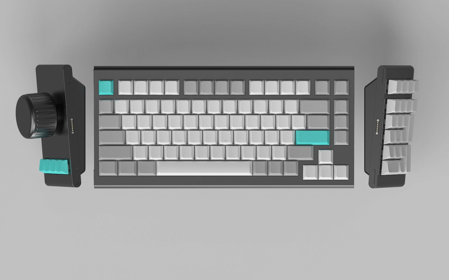 Rendering of Command Deck. Shows a designed keyboard. 