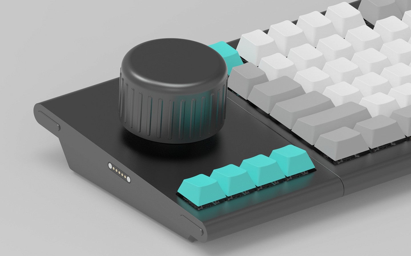 Close up view of a piece of the Command Deck keyboard. 