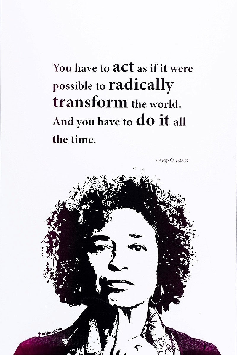 screen print of Angela Davis