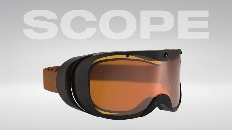 Sepia colored snow goggles.