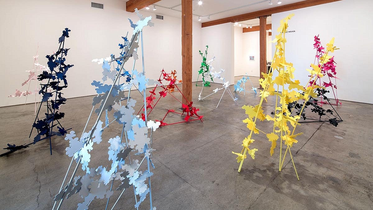 "The Hawthornes" by Amanda Wojick, installation View, 2013, steel, urethane paint