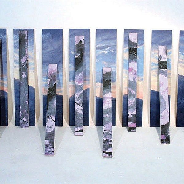 Shirley Temple Banger, 2014, oil and acrylic on wood, 2 x 3.5 feet