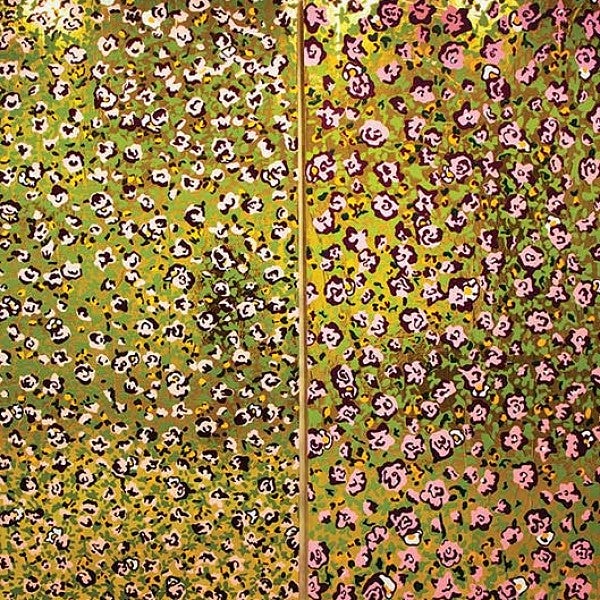 Flowers Gold, latex paint, Mylar, industrial foam, 96 x 96 in